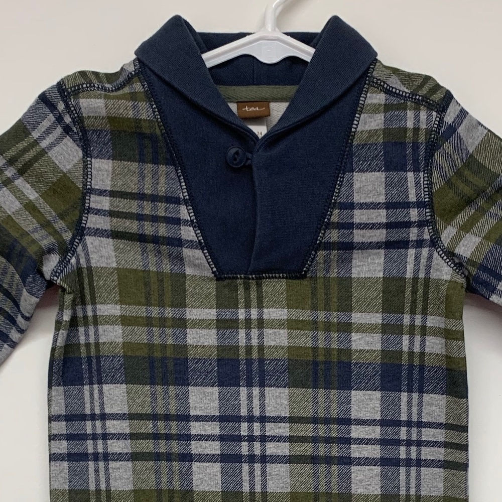 Tea Collection Toddler Plaid Onesie with snaps